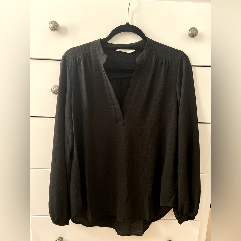 Lush black chiffon top in S